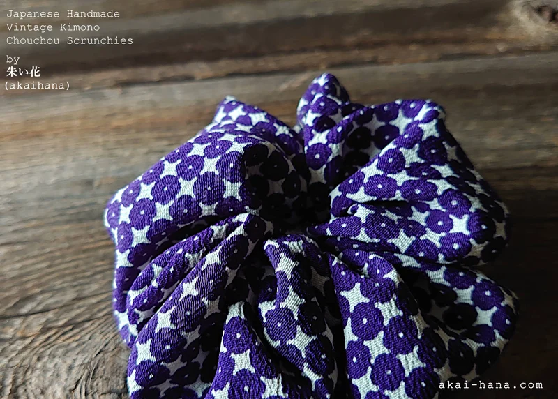 Vintage Kimono Scrunchies, Japanese Handmade, scvk0010