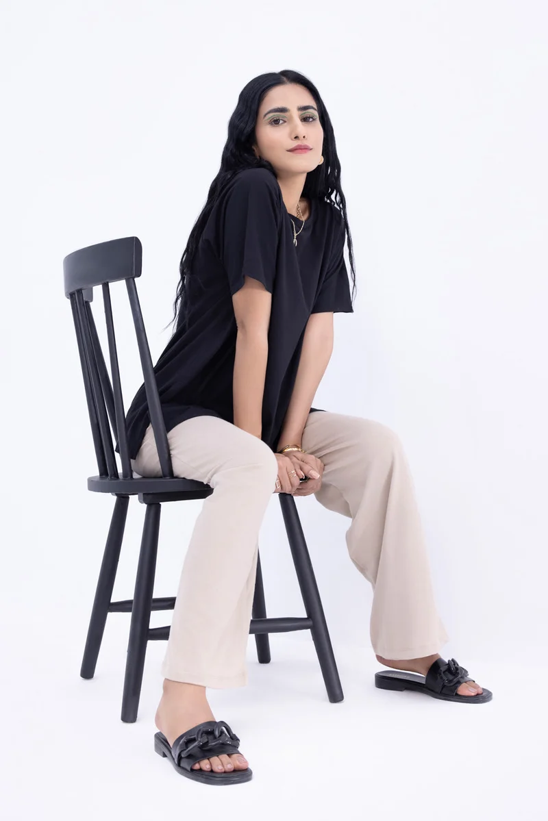 Oversized Cotton T-Shirt With Side Slits
