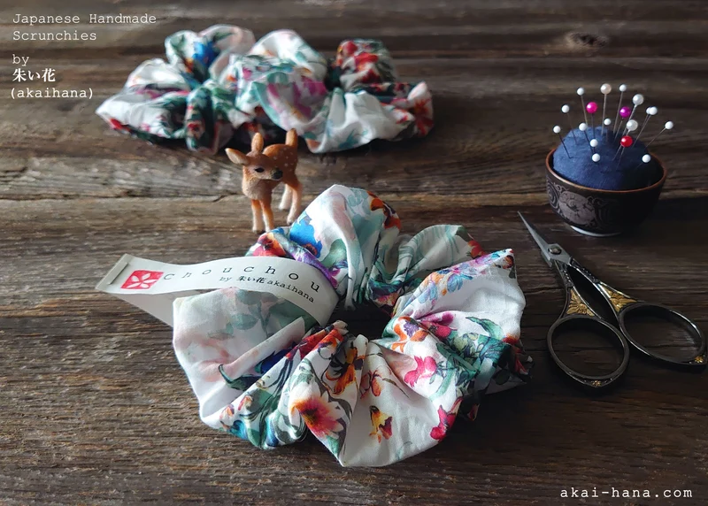 Japanese Handmade Scrunchies, Flower Garden, scjf0087