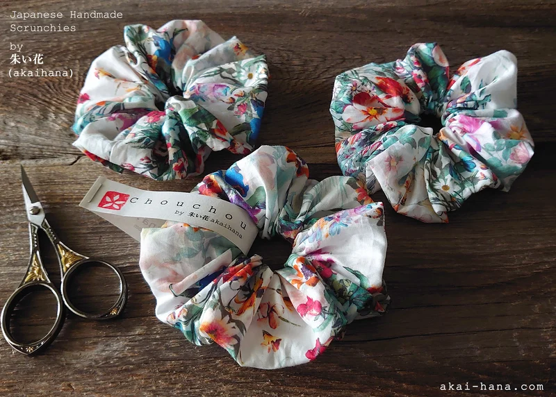 Japanese Handmade Scrunchies, Flower Garden, scjf0087