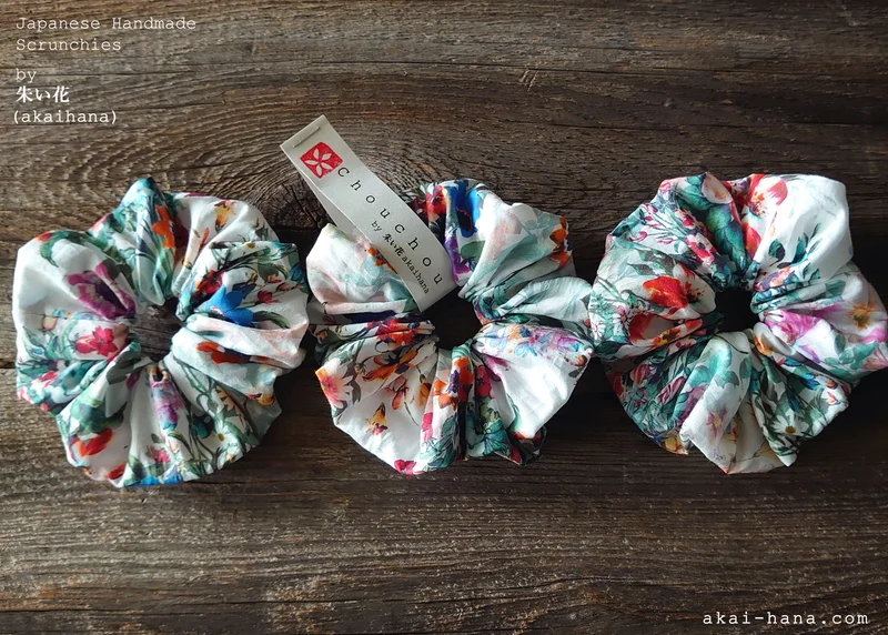 Japanese Handmade Scrunchies, Flower Garden, scjf0087