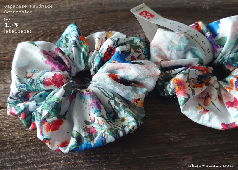 Japanese Handmade Scrunchies, Flower Garden, scjf0087