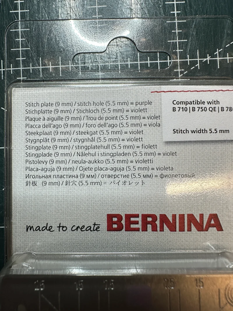 . 5.5mm stitch plate Bernina fits 790 770 780 765 750 740 710 590 580 570 480 FW