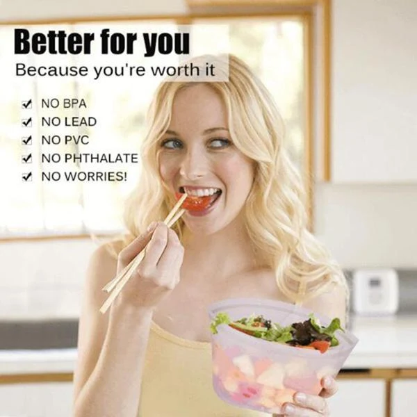 Reusable Silicone Zip Containers(1 Set)
