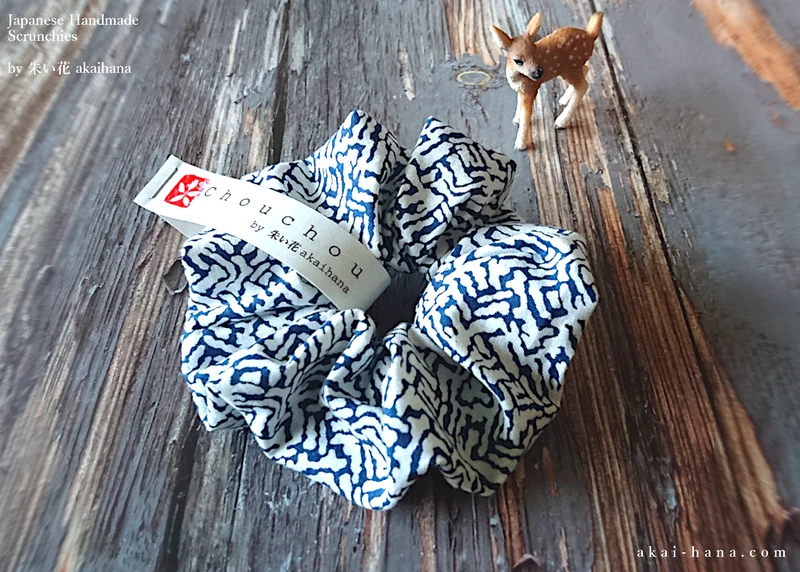 Japanese Handmade Scrunchies, Asian Basket ⦿scaf0020