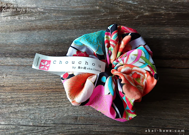 Japanese Handmade Kimono style Scrunchies, Taisho-Roman, scjf0104