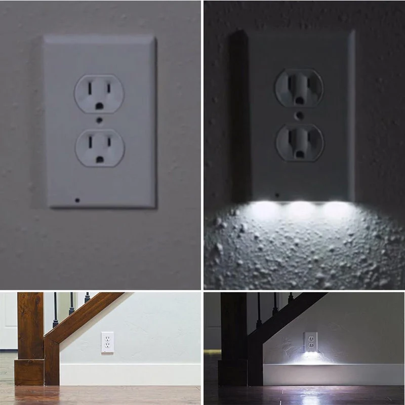LED sensor night light socket cover