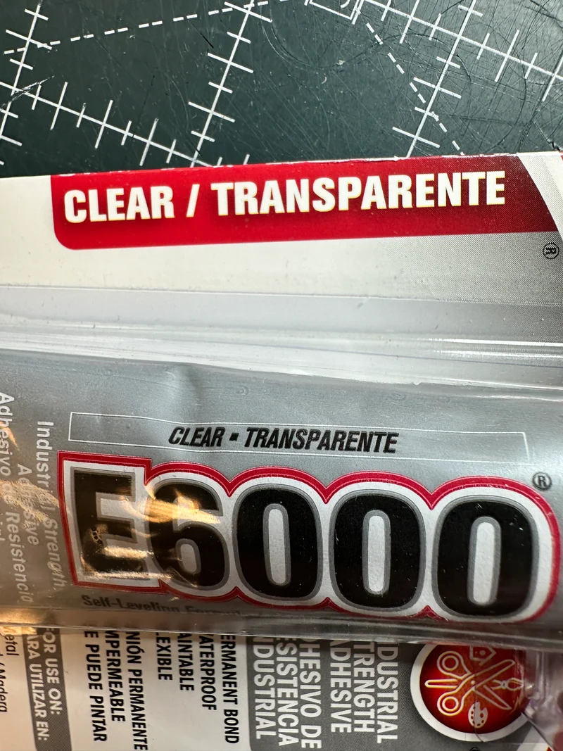E 6000 clear glue 1 oz clear best multi use glue fabric and flexible repairs B150
