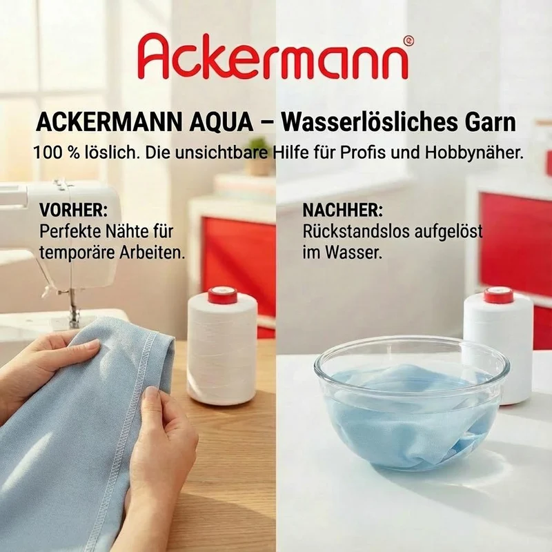 ACKERMANN AQUA Wasserlösliches Garn - 5.000 m - 100 % löslich