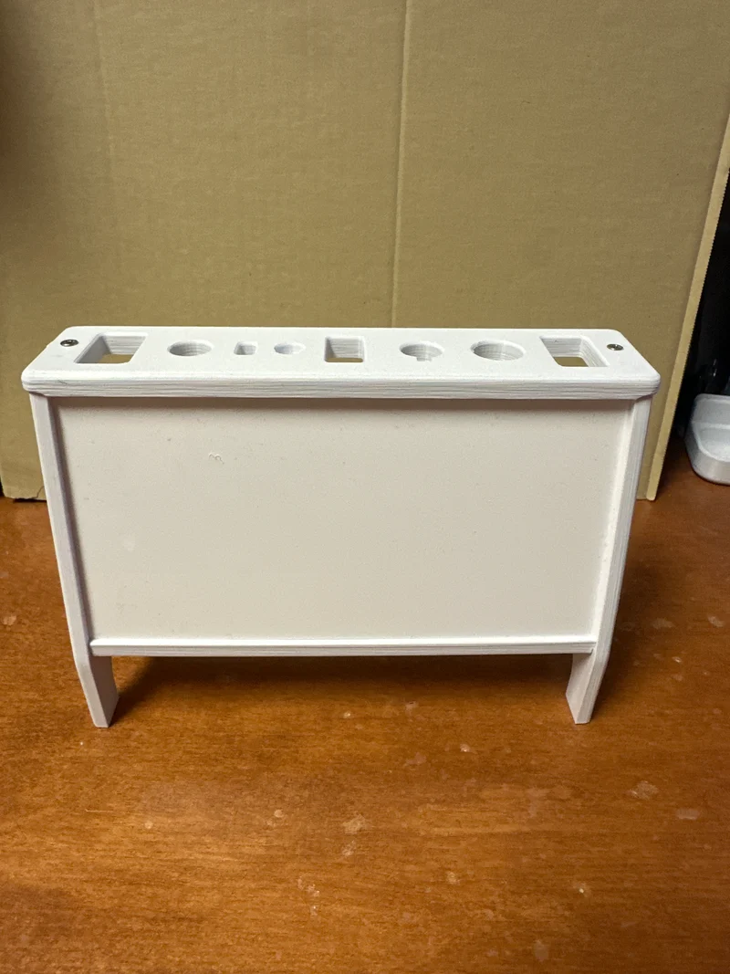 Accessory rack with side for stick on holders B17