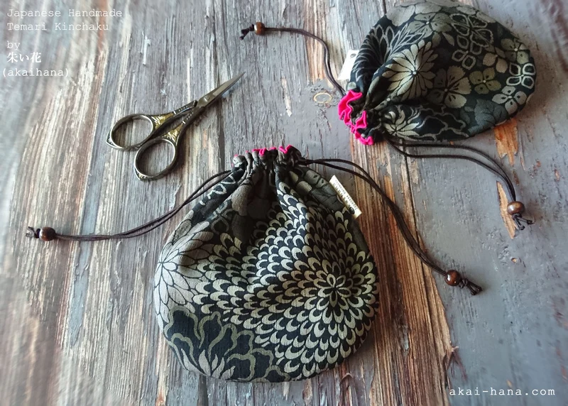 Shikibana Monyou Black, Temari Kinchaku Purse, tkjp0001