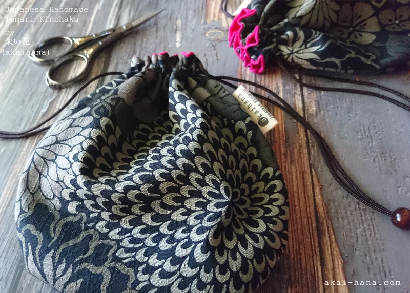 Shikibana Monyou Black, Temari Kinchaku Purse, tkjp0001