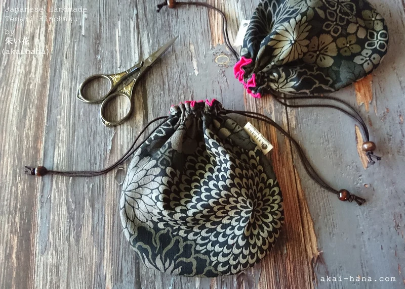Shikibana Monyou Black, Temari Kinchaku Purse, tkjp0001