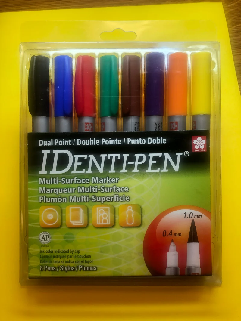 Permanent markers better than sharpie IDenti-Pen set of 8 colors will mark on a mirror fixes embroidery bad spots never washes out Jeff loves these Quilt Label Marker B117