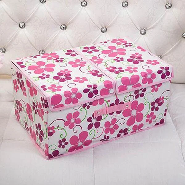 Cloth Art Folding Storage Box With Cover
