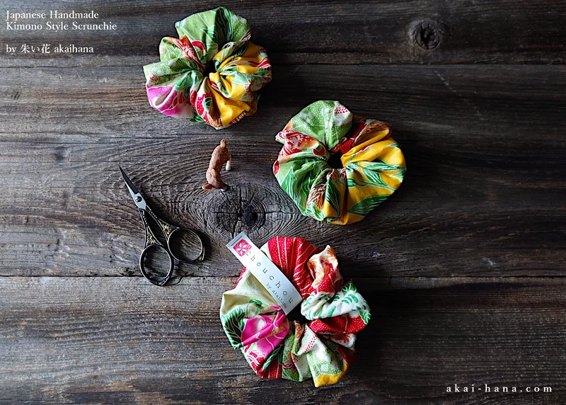 Japanese Handmade Kimono style Scrunchies ⦿scjf0108