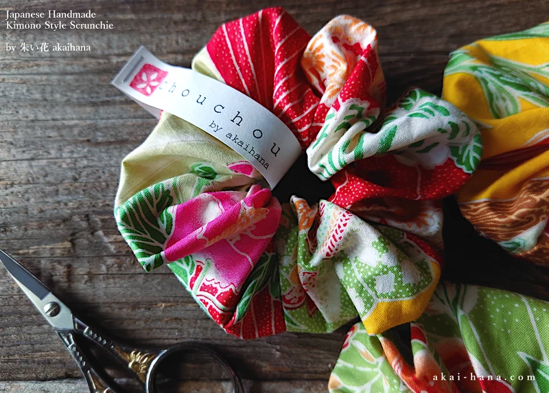 Japanese Handmade Kimono style Scrunchies ⦿scjf0108