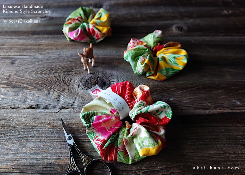 Japanese Handmade Kimono style Scrunchies ⦿scjf0108