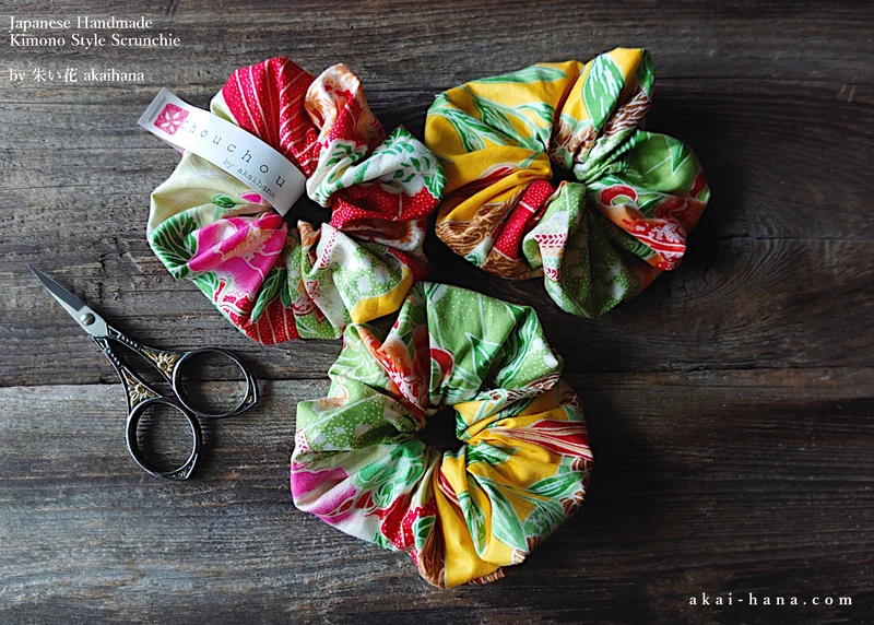 Japanese Handmade Kimono style Scrunchies ⦿scjf0108