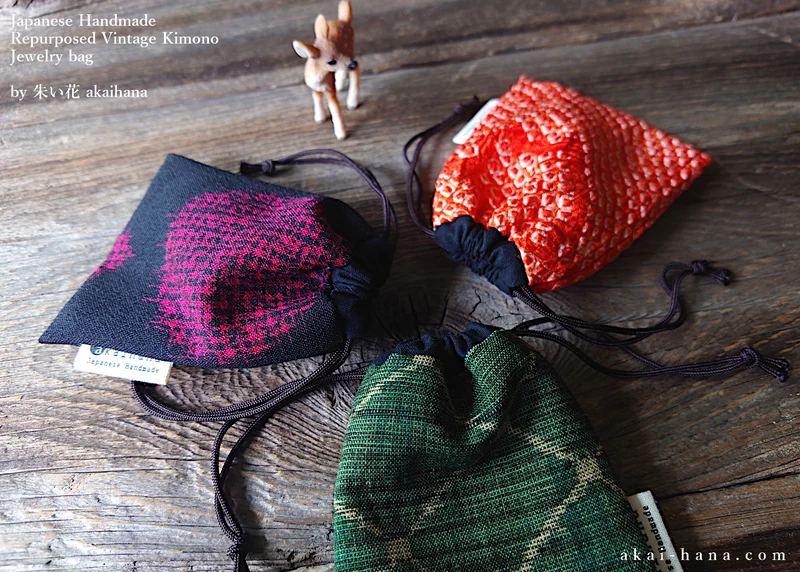 Vintage Kimono Travel Jewelry Bags ⦿kpvk0010-12