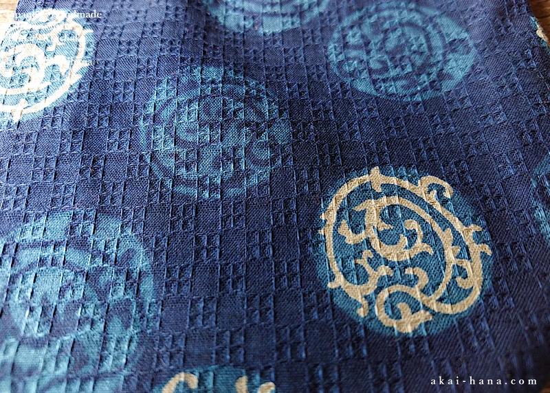 Japanese Handmade Temari Kinchaku Purse, Maru Karakusa, tkjp0013