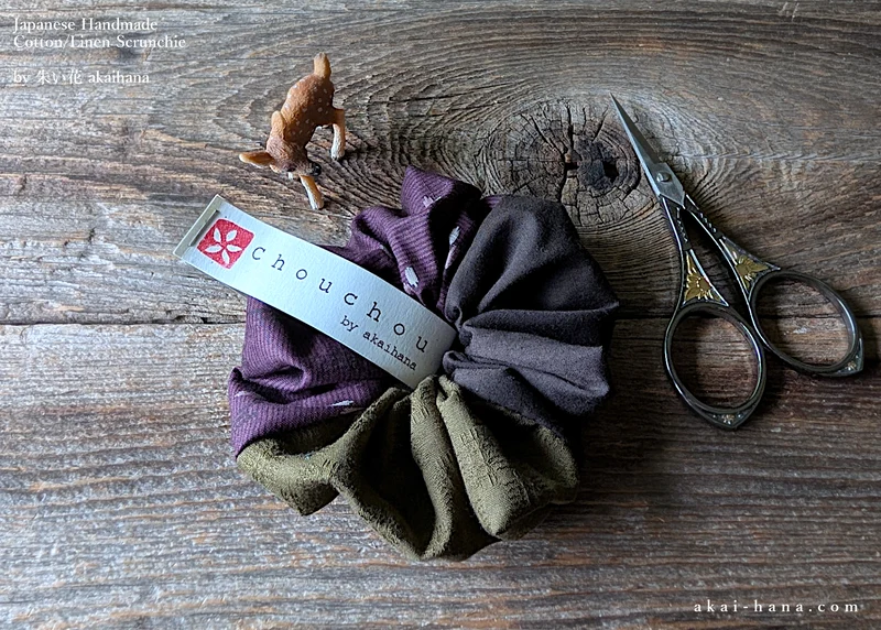 Handcrafted Scrunchies with Japanese Vintage Remnants ⦿scjf0093
