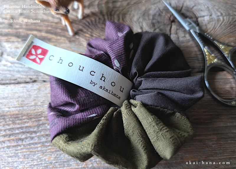 Handcrafted Scrunchies with Japanese Vintage Remnants ⦿scjf0093