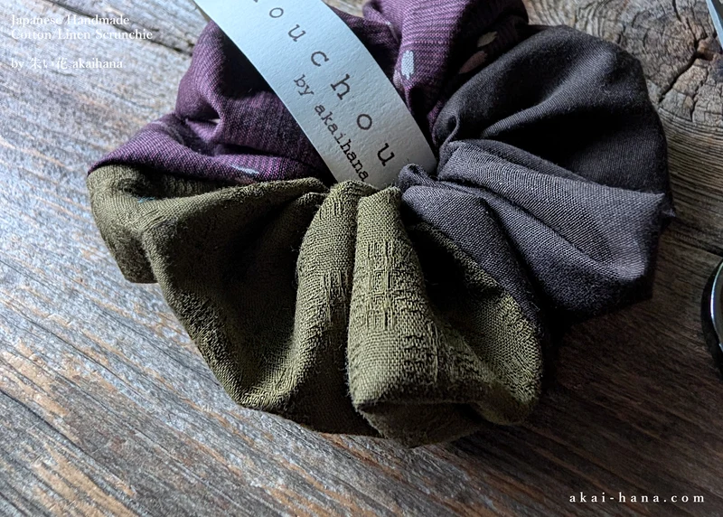 Handcrafted Scrunchies with Japanese Vintage Remnants ⦿scjf0093