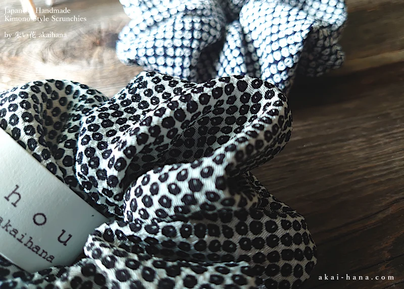 Japanese Handmade Chirimen Scrunchies, Kanoko, 2 colors ⦿scjf0110-11