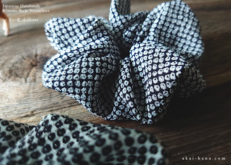 Japanese Handmade Chirimen Scrunchies, Kanoko, 2 colors ⦿scjf0110-11