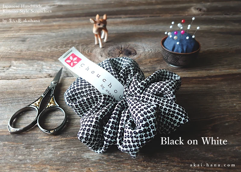 Japanese Handmade Chirimen Scrunchies, Kanoko, 2 colors ⦿scjf0110-11