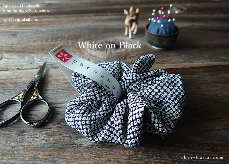 Japanese Handmade Chirimen Scrunchies, Kanoko, 2 colors ⦿scjf0110-11