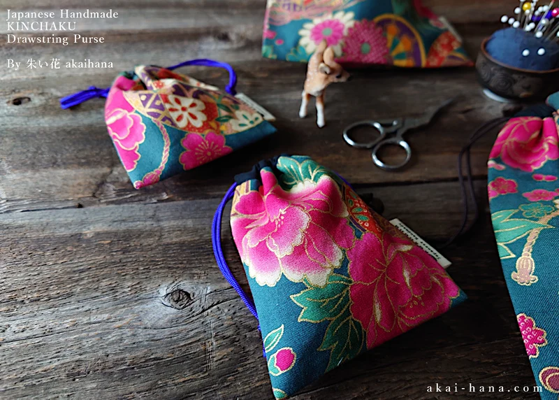 Wagara Kinchaku Drawstring Purse, 2 sizes ⦿kpjf0003