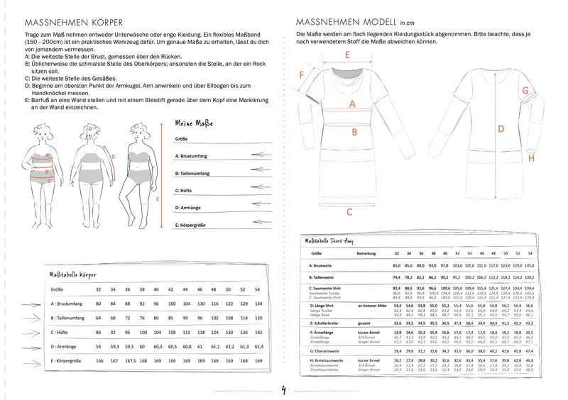 Schnittmuster Ebook Shirt/Schlauchkleid Amy