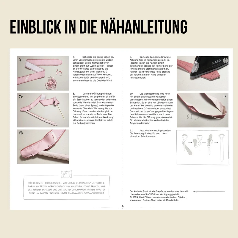 Schnittmuster Ebook Krawatte Bastian
