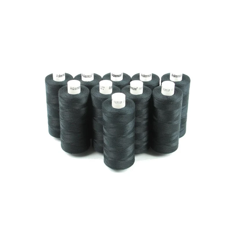 Ackermann Universal Nähgarn Stärke 80 - 10x 1.000 m, Farbe 0799 schwarz