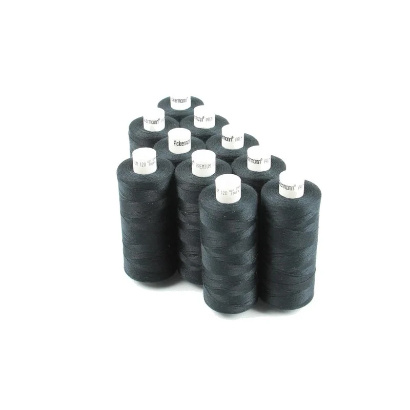 Ackermann Universal Nähgarn Stärke 80 - 10x 1.000 m, Farbe 0799 schwarz