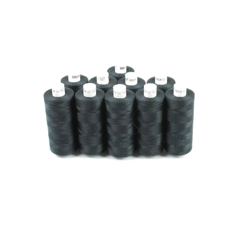 Ackermann Universal Nähgarn Stärke 80 - 10x 1.000 m, Farbe 0799 schwarz