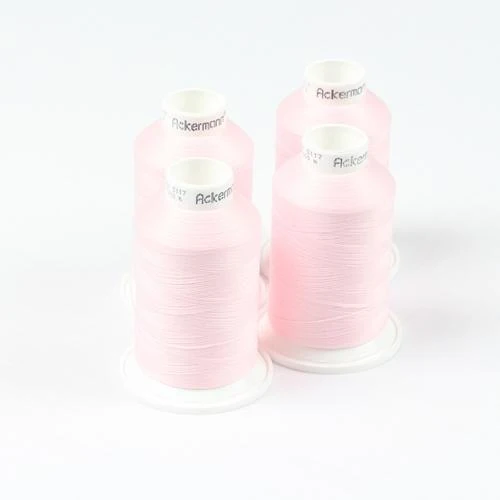 Ackermann Bauschgarn Nähgarn Stärke 120 - 4x 1.000 m, Farbe 5117 sehr helles rosa