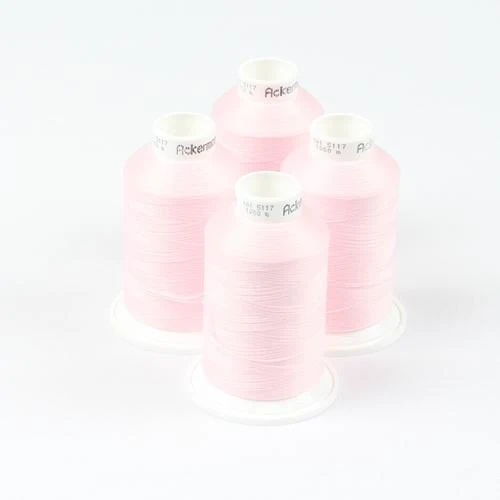 Ackermann Bauschgarn Nähgarn Stärke 120 - 4x 1.000 m, Farbe 5117 sehr helles rosa