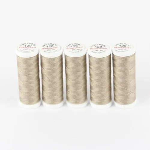 Ackermann Universal Nähgarn Stärke 120 - 5x 200 m, Farbe 8079 helles braunbeige
