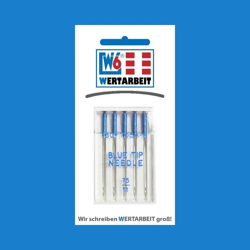 W6 Nähmaschinennadel Blue-Tip 75 (5 Nadeln)