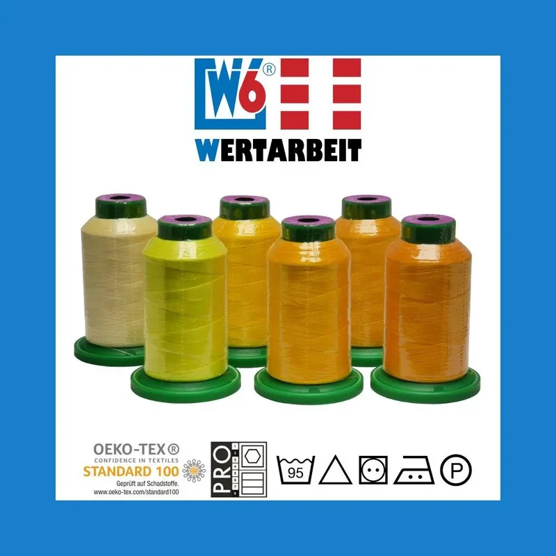 W6 Farbset Gelb Näh- und Stickgarn (6 x 1.000 m)
