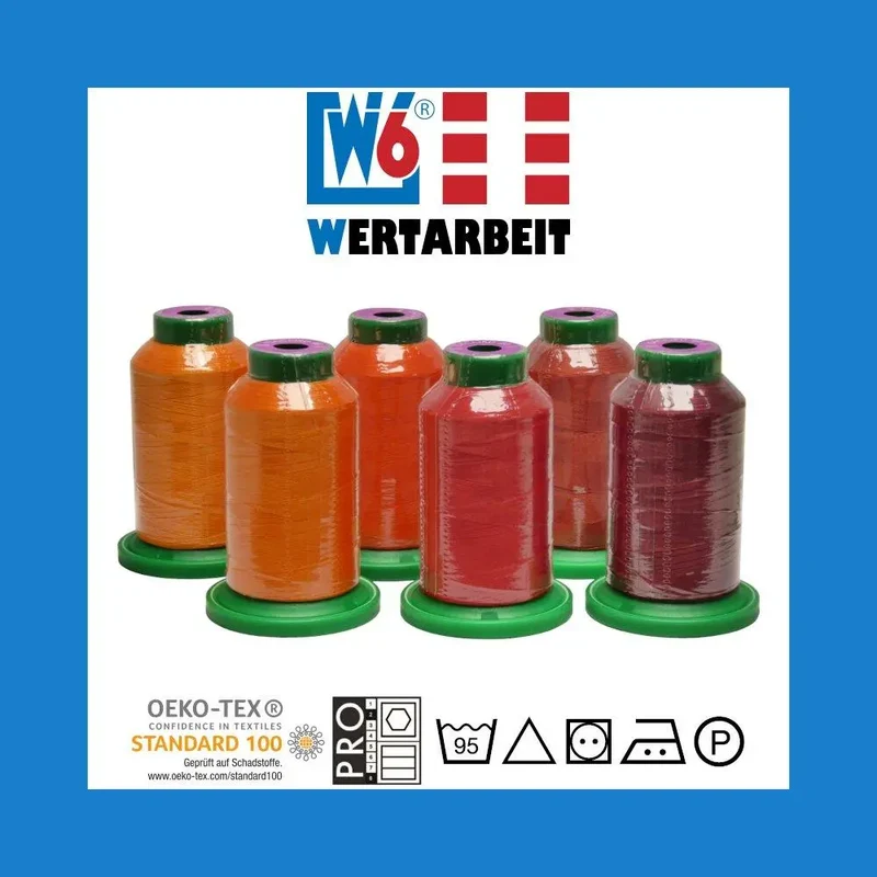 W6 Farbset Rot Näh- und Stickgarn (6 x 1.000 m)