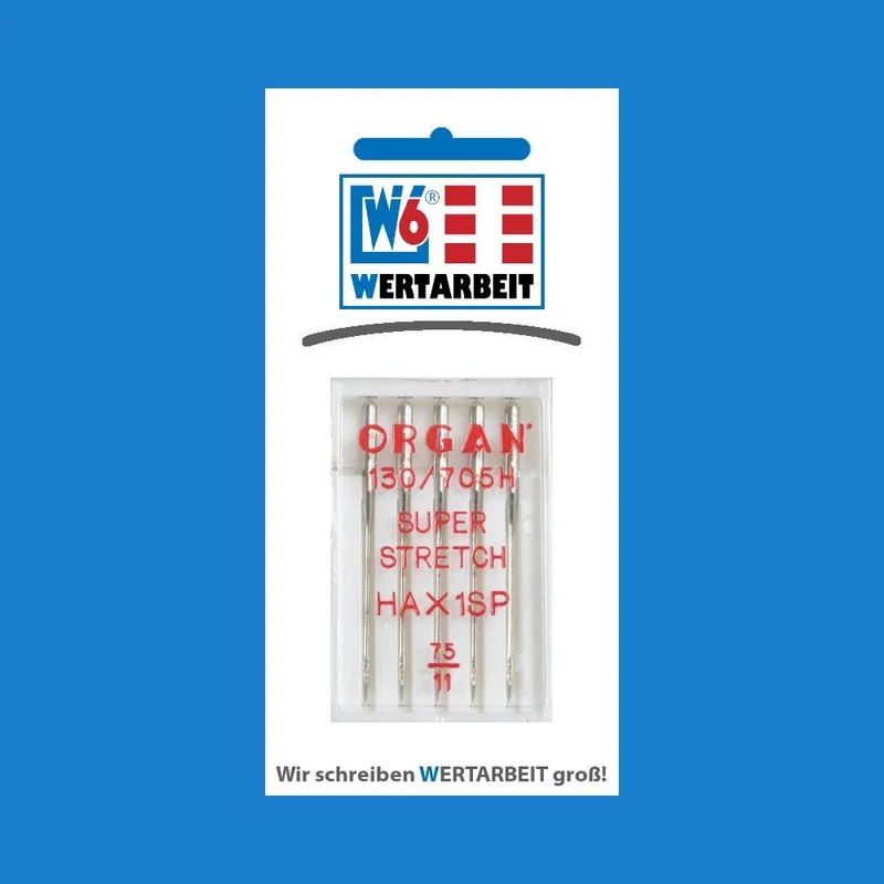 W6 Nähmaschinennadel Super Stretch 75 HAx1SP (5 Nadeln)
