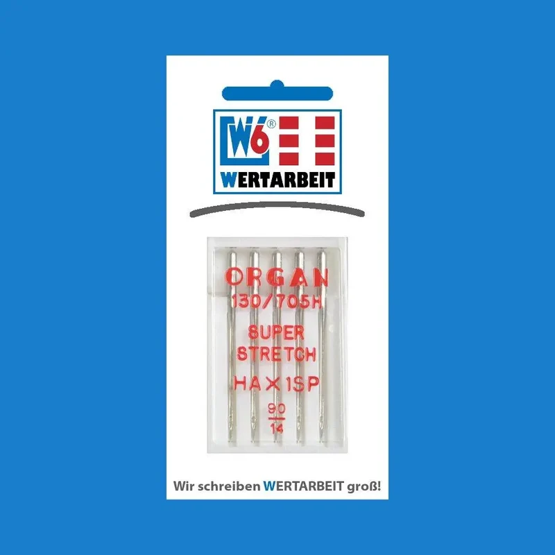W6 Nähmaschinennadel Super Stretch 90 HAx1SP (5 Nadeln)