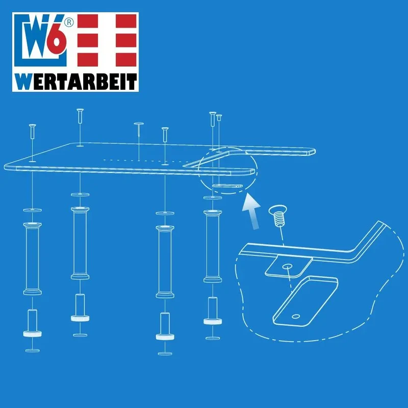 W6 Nähmaschinen Anschiebetisch für W6 N 707D Freiarm