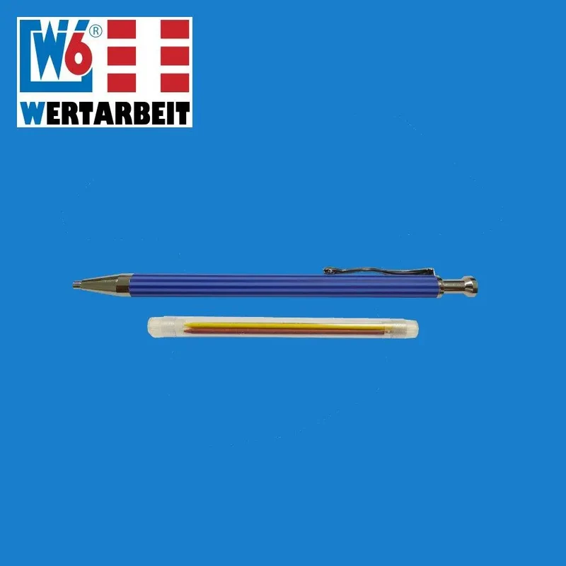 W6 Kreidedruckbleistift blau mit Ersatzminen