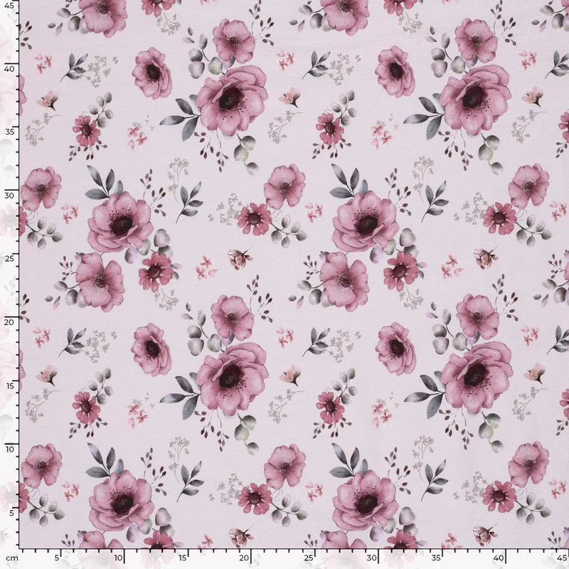 Jersey Blumen – Weiß