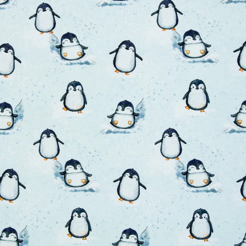 French Terry Arctic by Christiane Zielinski Pinguin Swafing mint